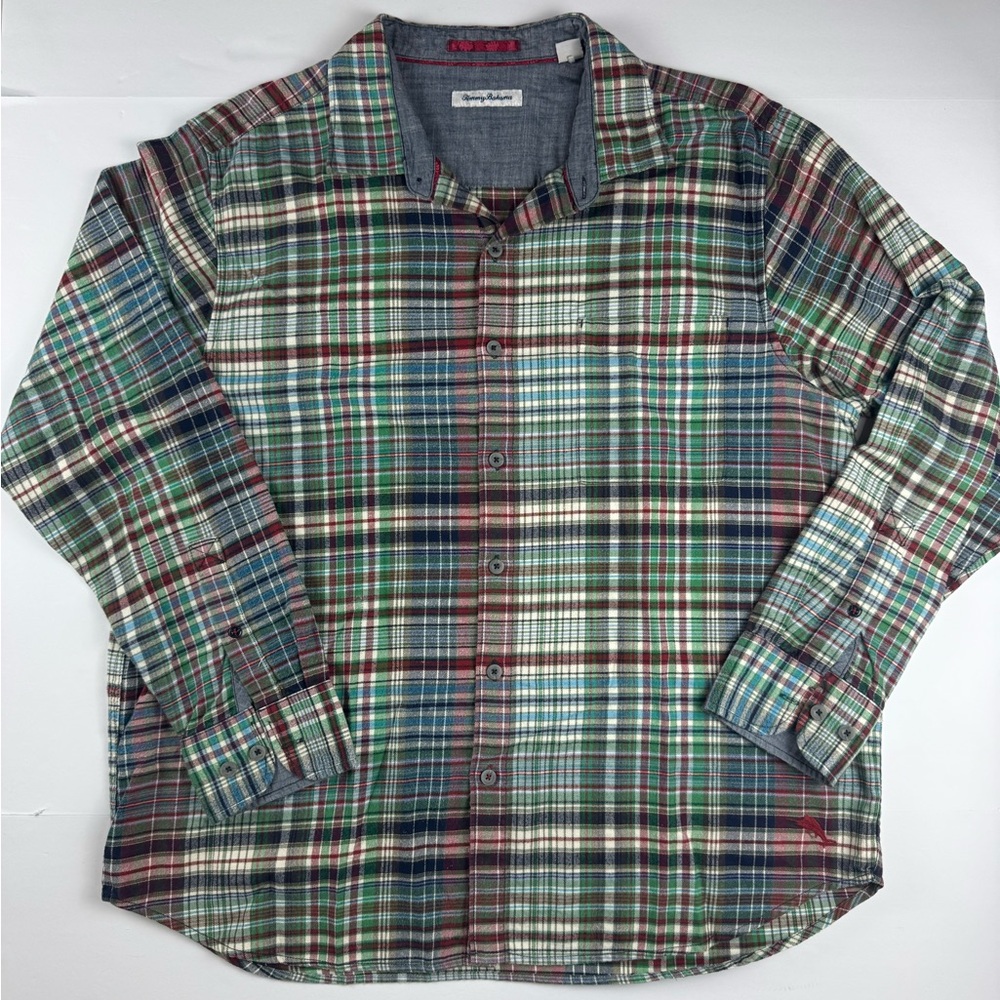 Tommy Bahama Men’s Foreshore Flannel Plaid long sleeve button up shirt XL